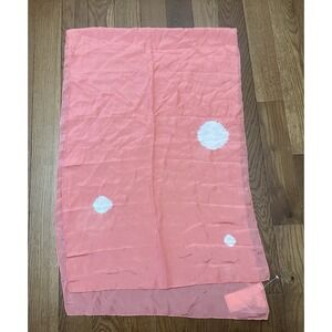 NWT- Eileen Fisher Silk Shibori Dot Peach Luxurious Silk Scarf NEW